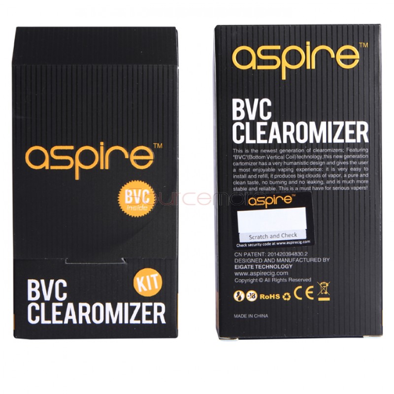 Aspire ET-S BVC Clearomizer Kit With Coils