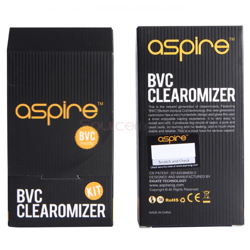 Aspire ET-S Glass BVC Clearomizer Kit with Coils - Green