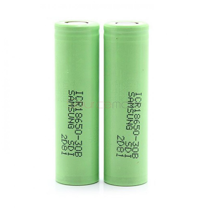 2PCS Samsung ICR 30B 18650 3.7V 3000mAh Li-ion Flat Top Batteries