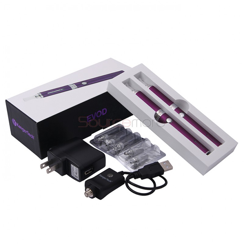 Kanger EVOD Starter Kit with 1.8ml Atomizer and 650mah Battery - Purple US Plug