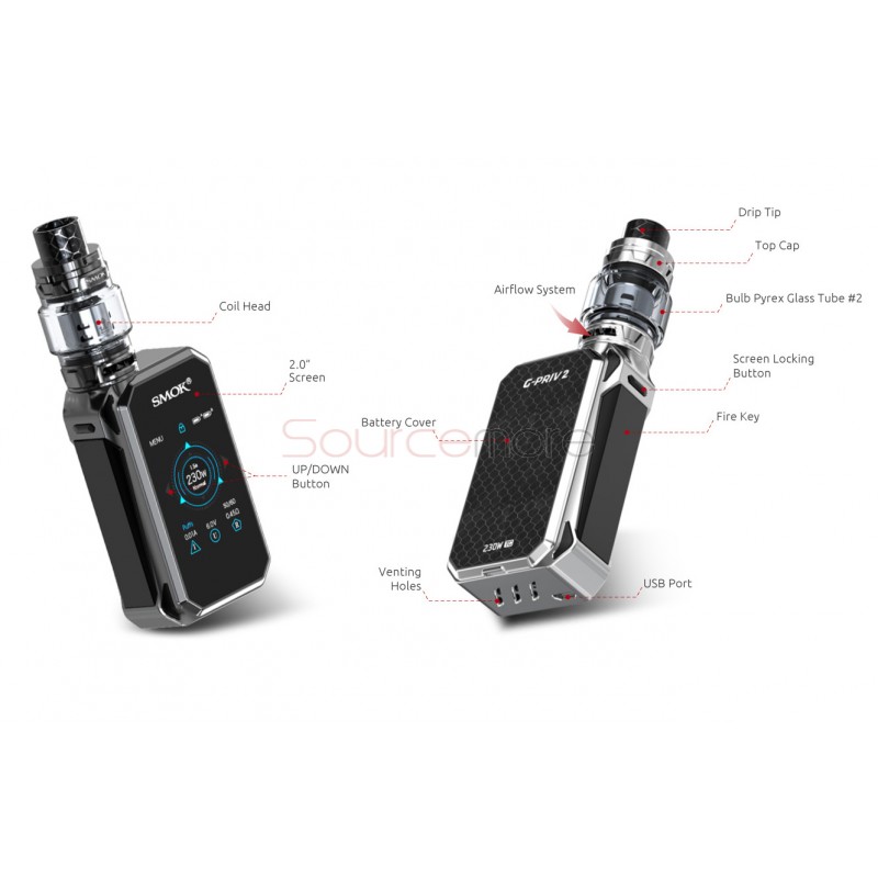 Smok G-Priv 2 Luxe Edition Kit with 230W G-Priv 2 Mod Luxe Edition and TFV12 Prince Tank-Prism Chrome