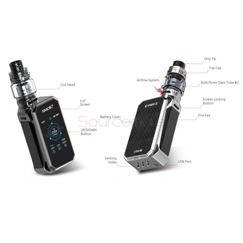 Smok G-Priv 2 Luxe Edition Kit with 230W G-Priv 2 Mod Luxe Edition and TFV12 Prince Tank-Prism Gunmetal