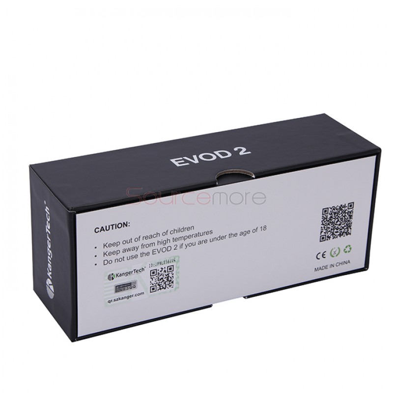 Kanger Evod 2 Starter Kit with 1.6ml Atomizer Double Pack Dual Ecigs kits-Silver US Plug  