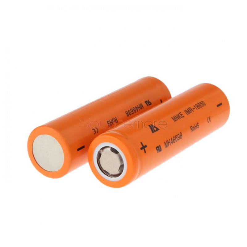 2pcs 25A MNKE  18650 IMR 1500mAh Li-ion  Flat Top 3.7V Rechargeable Batteries