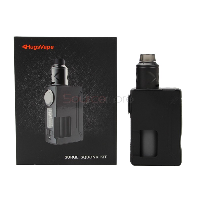 HugsVape Surge Squonk 80W Kit with Piper RDA - Black