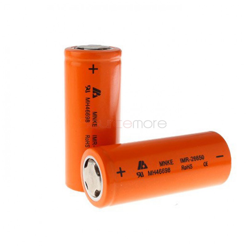2pcs 30A MNKE  26650 IMR 3500mAh Li-ion  Flat Top 3.7V Rechargeable Batteries