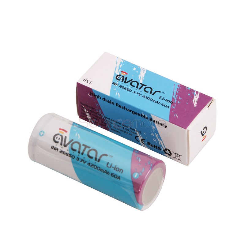 Avatar INR 26650 Rechargeable Li-ion Battery 3.7V 4200mah 2pcs