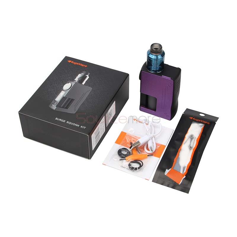 HugsVape Surge Squonk 80W Kit with Piper RDA - Purple