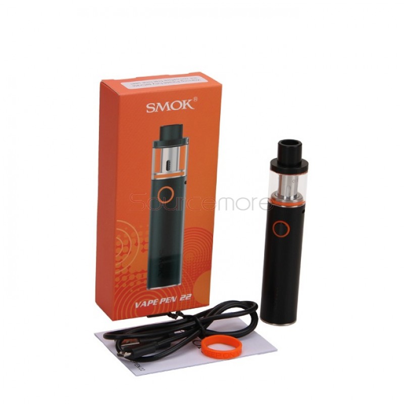 Smok Vape Pen 22 Kit  with Top-filling Design and Powered by built-in 1650mAh Battery - Black
