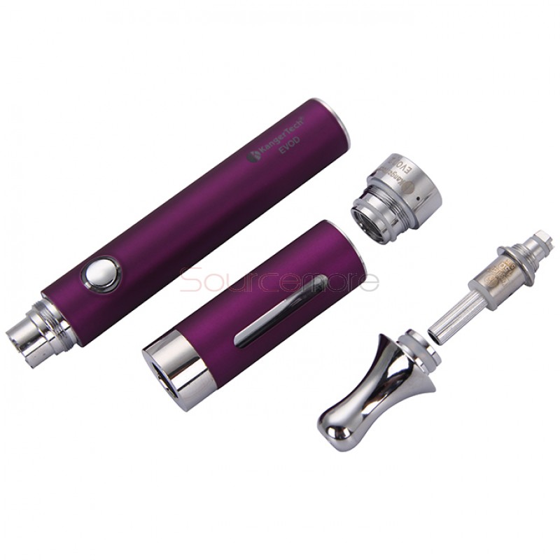 Kanger Evod 2 Starter Kit with 1.6ml Atomizer Double Pack Dual Ecigs kits-Purple EU Plug  