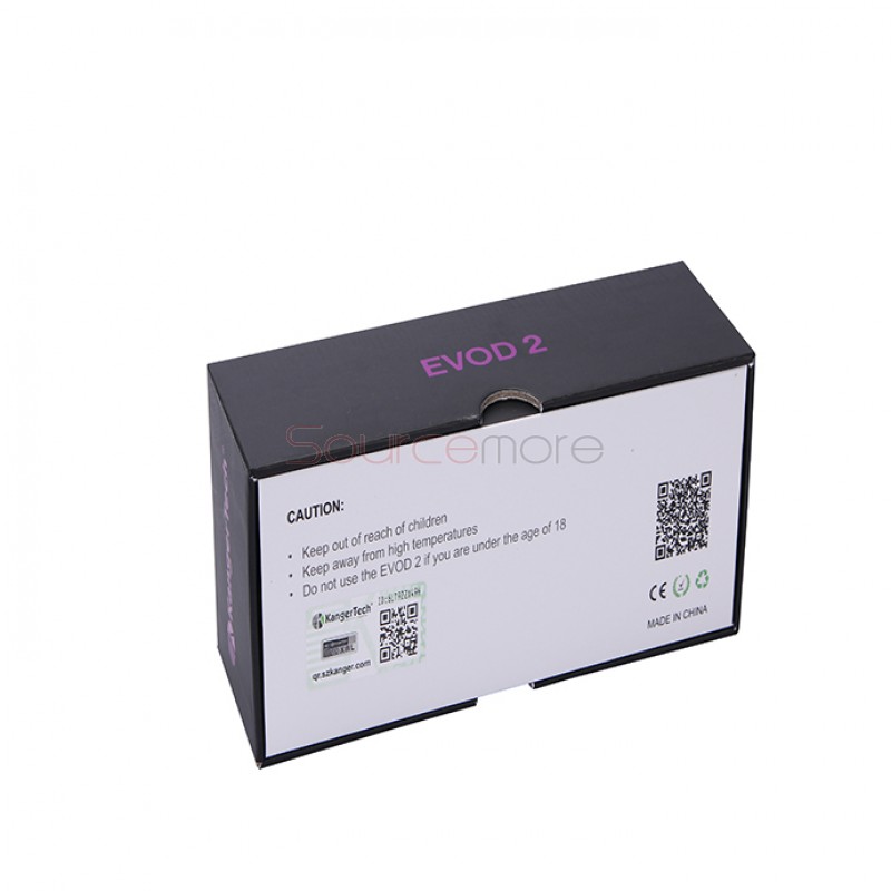 Kanger Evod 2 Starter Kit with 1.6ml Atomizer Double Pack Dual Ecigs kits-Purple US Plug  