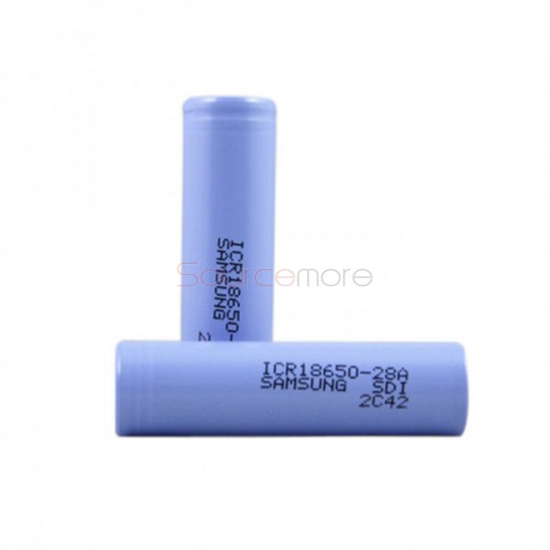 2PCS Samsung ICR 28A 18650 3.7V 2800mAh Li-ion Flat Top Batteries