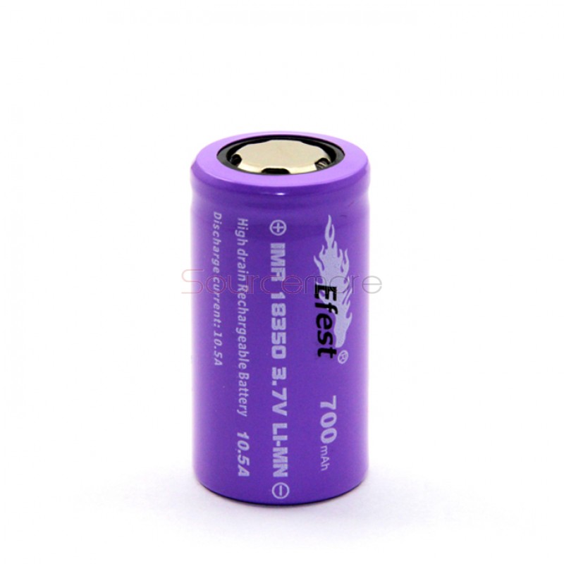 Efest 18350 700mah 10.5A  Rechargeable Battery Flat Top-2pcs