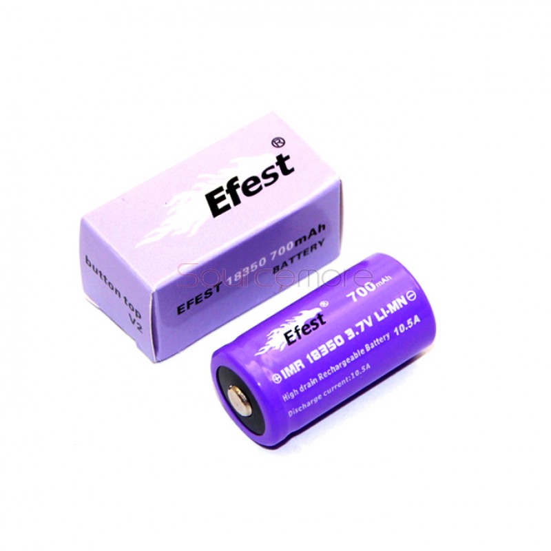 Efest 18350 700mah 10.5A  Rechargeable Battery Button Top-2pcs