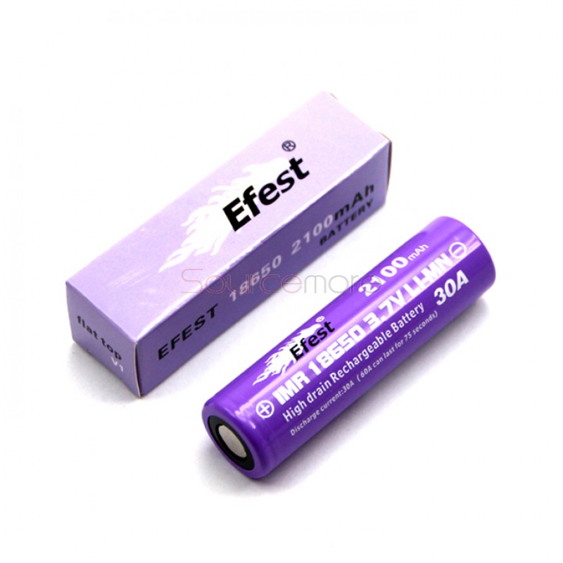 Efest  IMR 18650 2100mah 30A  Rechargeable Battery Flat Top-2pcs
