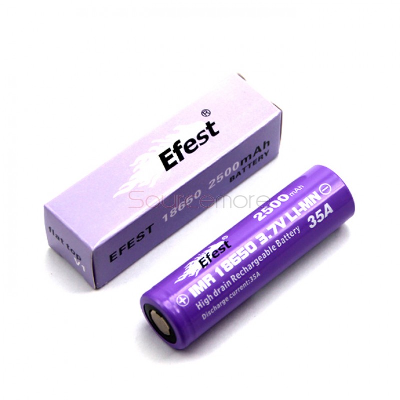 Efest  IMR 18650 2500mah 35A Rechargeable Battery Flat Top-2pcs
