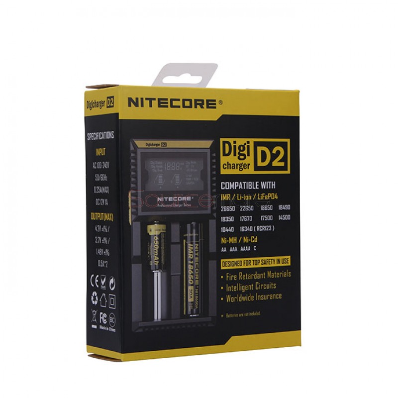 Nitecore D2 Digicharger with 2 Channels for Li-ion Battery - US Plug