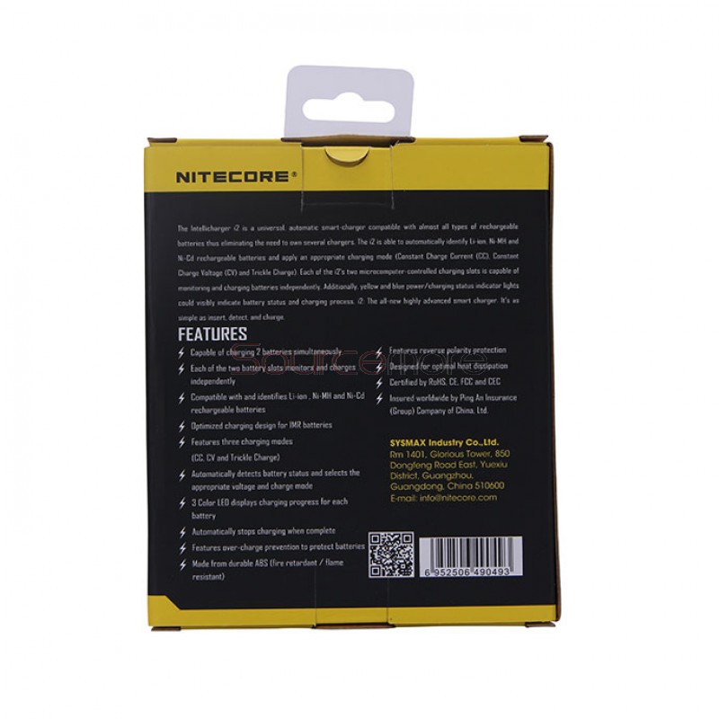 Nitecore i2 Dual Channel  Intelligent Charger - UK Plug