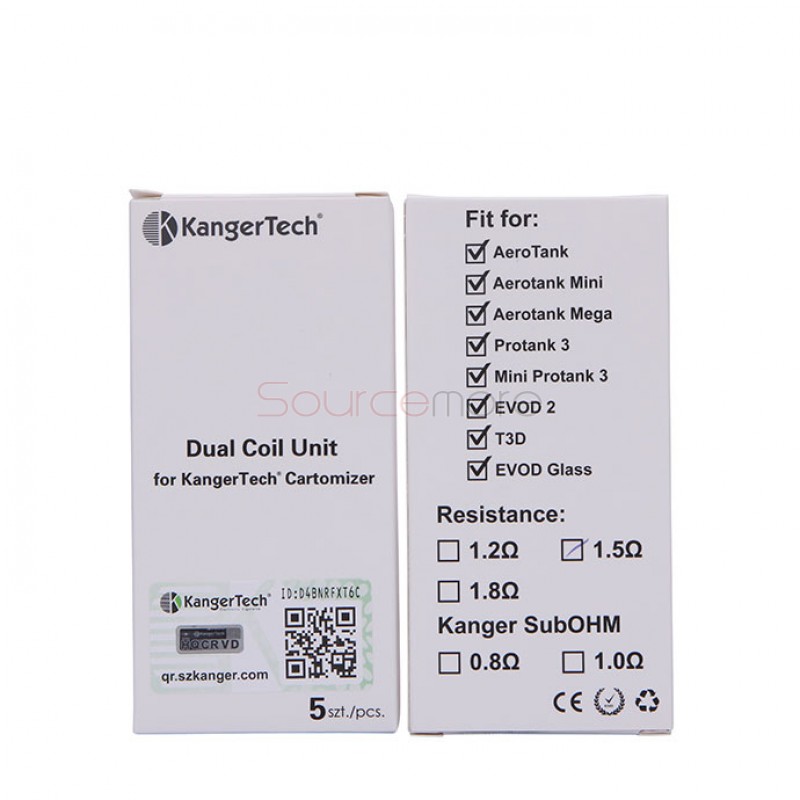 5PCS Kanger Replacement New Dual Coil -1.2ohm