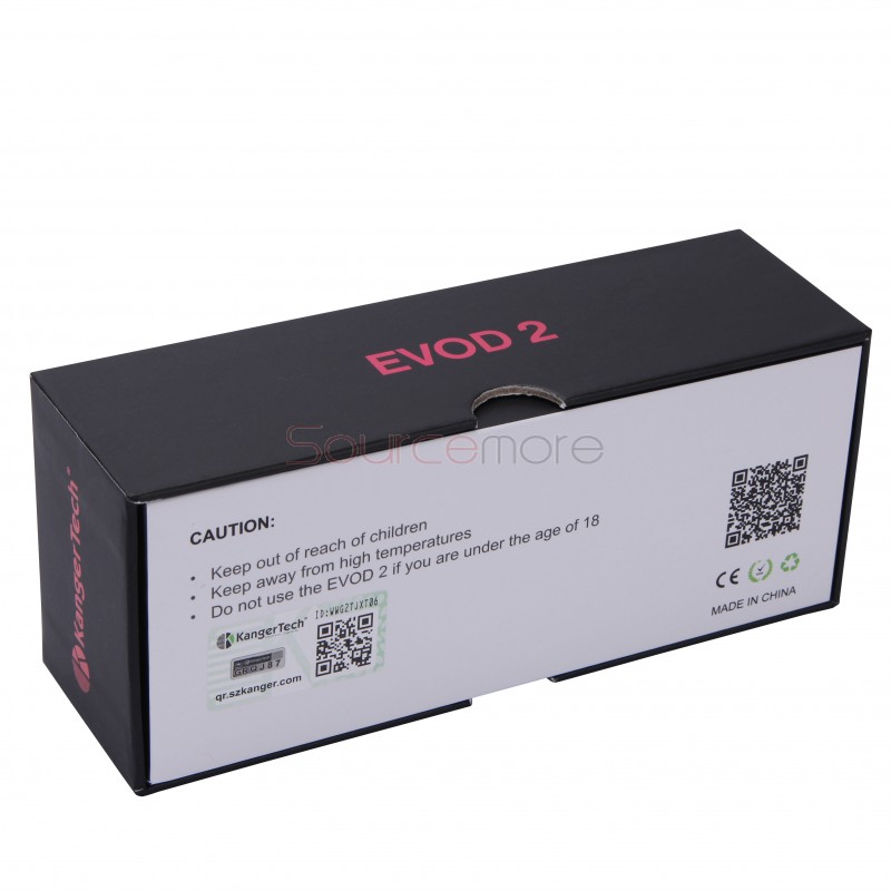 Kanger Evod 2 Starter Kit with 1.6ml Atomizer Double Pack Dual Ecigs kits-Red EU Plug  