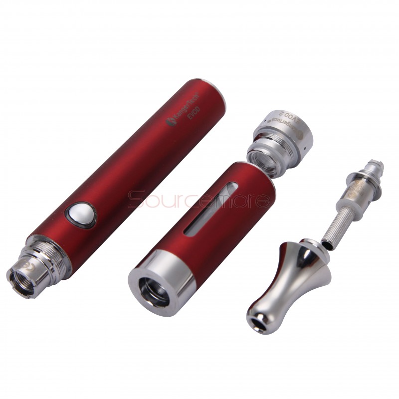 Kanger Evod 2 Starter Kit with 1.6ml Atomizer Double Pack Dual Ecigs kits-Red EU Plug  