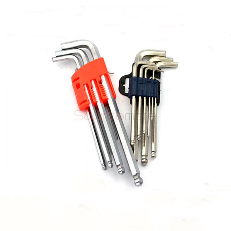 Multi-function Upgraded 17cm Allen Key 1.5mm-10mm  Diameters Tools (9pcs)