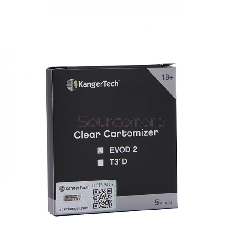 5pcs Kangertech EVOD 2 Clearomizer BDC Pyrex Glass-Red
