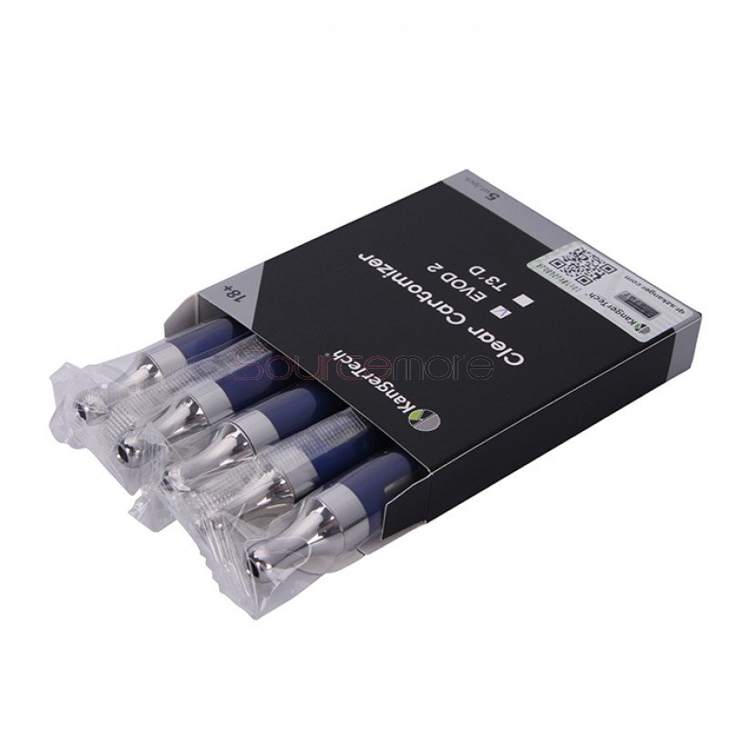 5pcs Kangertech EVOD 2 Clearomizer BDC Pyrex Glass-Blue