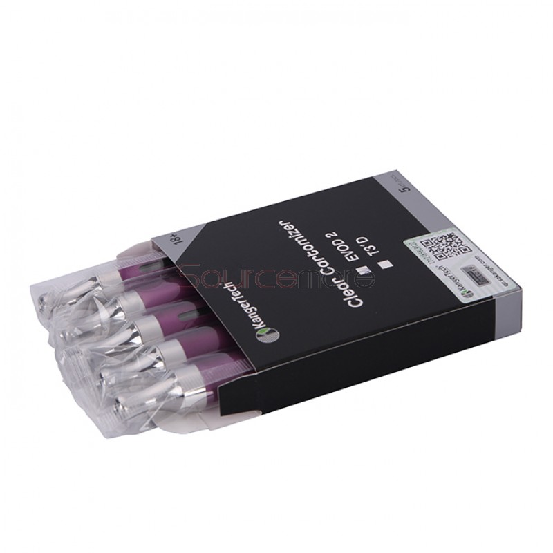 5pcs Kangertech EVOD 2 Clearomizer BDC Pyrex Glass-Purple