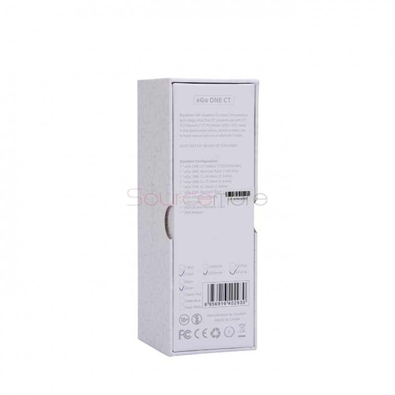 Joyetech eGo ONE CT Starter Kit 2200mah/2.5ml XL Vesion CT/CW Mode Kit with EU Plug-White