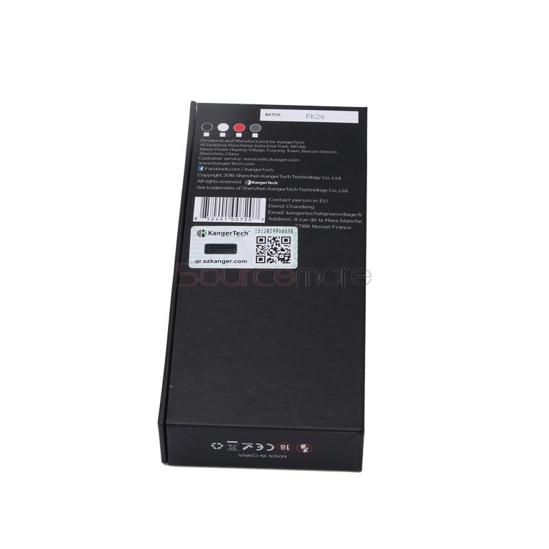 Kanger Top Evod Top-filling Design VOCC-T 1.7ml Top Evod Tank with 650mah Evod Battery Starter Kit- Black