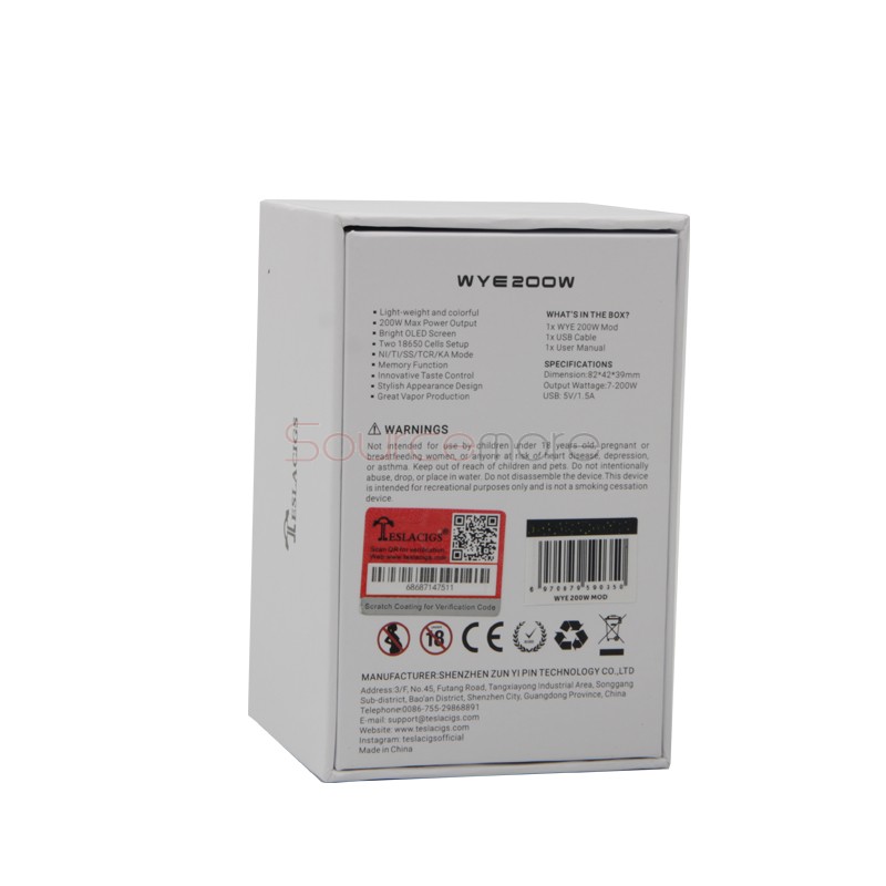 Tesla WYE 200W Box Mod - White