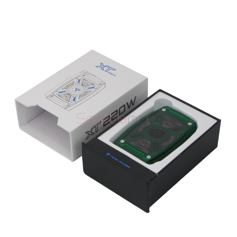 Tesla XT 220W Box Mod with RGB LED Light - Green