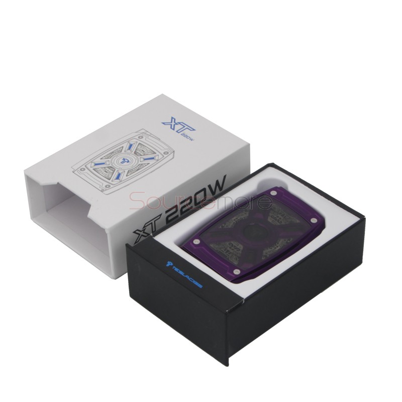 Tesla XT 220W Box Mod with RGB LED Light - Purple