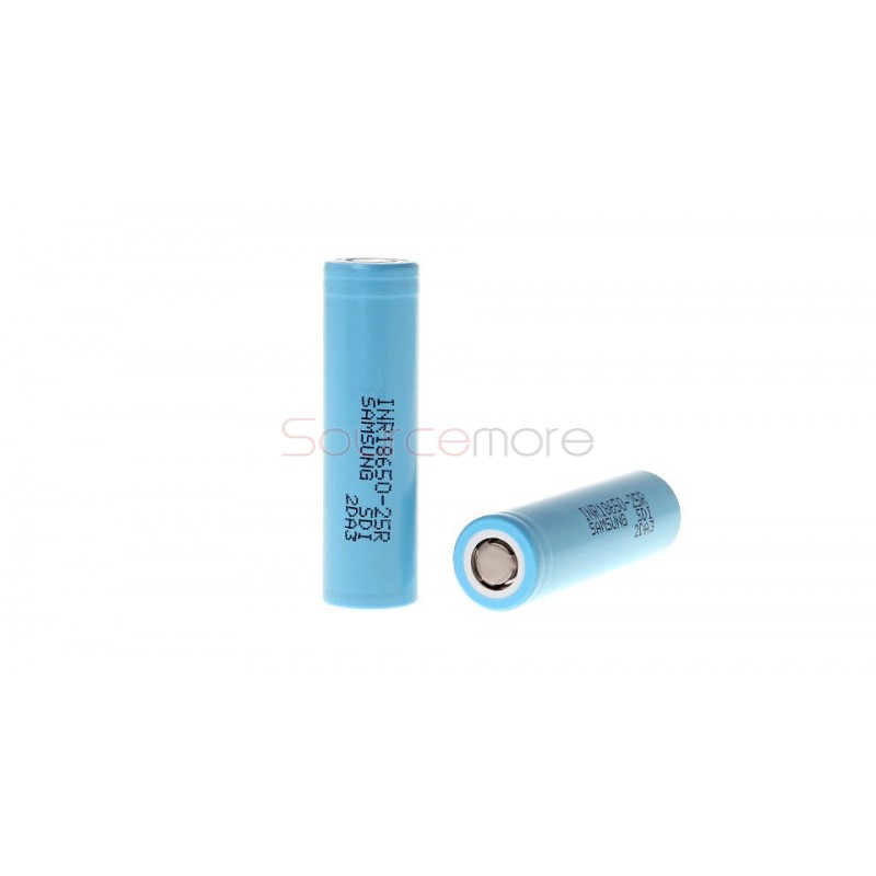Samsung 25R 18650 2500mAh High Discharge Flat Top Battery 2PCS