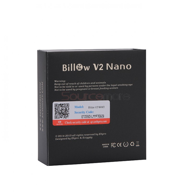 Billow V2 Nano 3.2ml Rebuildable Tank Atomizer by Ehpro & Eciggity-Silver