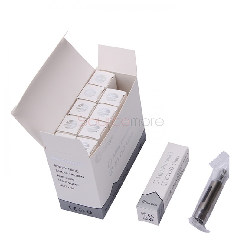 Kangertech EVOD Glass Clearomizer Bottom Dual Coil Clearomizer 1.5ml -Silver