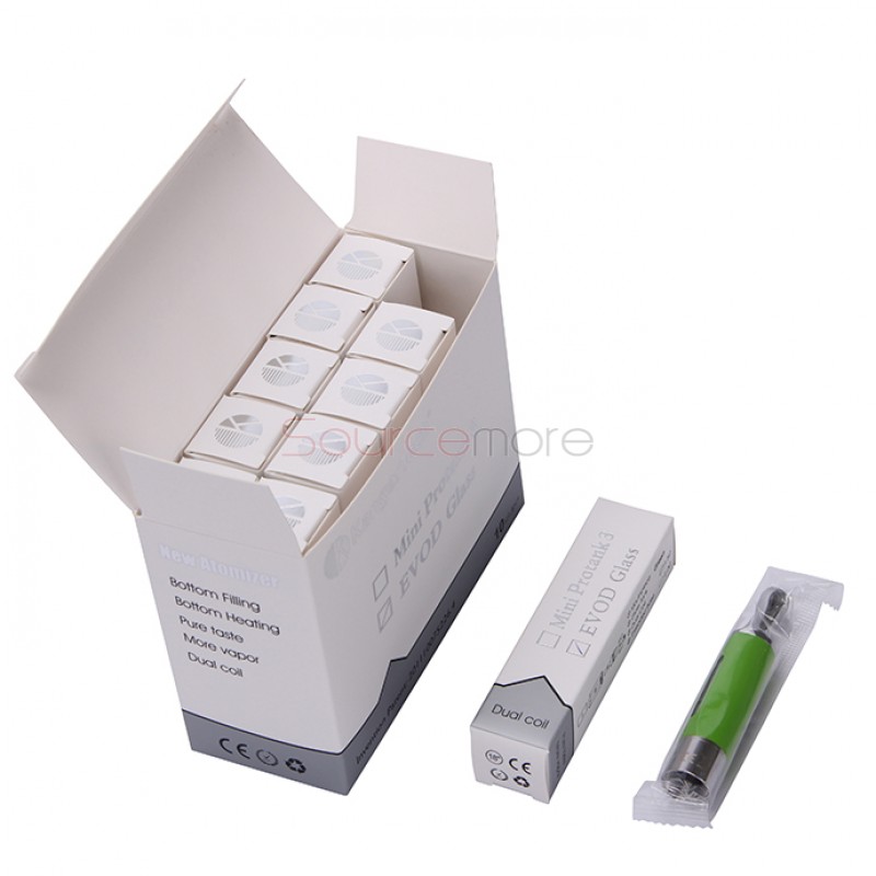 Kangertech EVOD Glass Clearomizer Bottom Dual Coil Clearomizer 1.5ml-Green