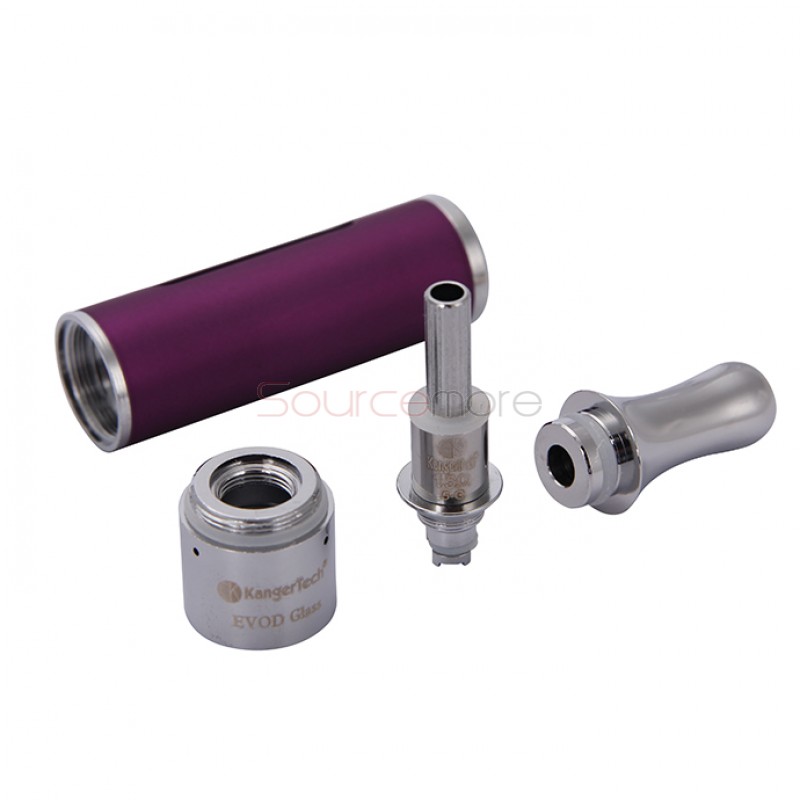Kangertech EVOD Glass Clearomizer Bottom Dual Coil Clearomizer 1.5ml-Purple