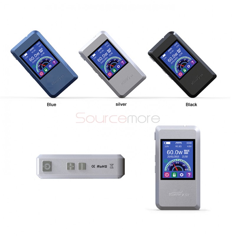 Kamry 60W APV Box Mod Variable Wattage 18650 Battery Smart Phone Shape Mod-Black