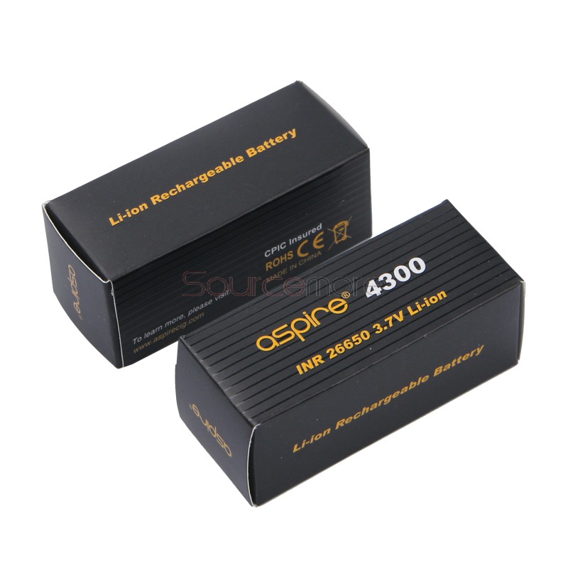 Aspire INR 26650 Rechargeable Battery 3.7V/4300mAh 2PCS