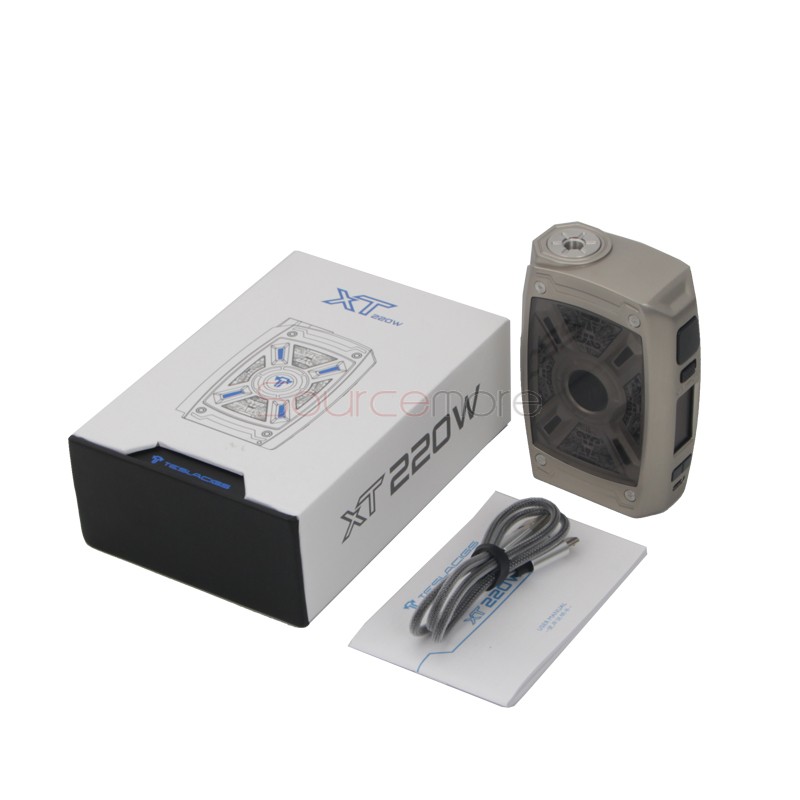 Tesla XT 220W Box Mod with RGB LED Light - SS