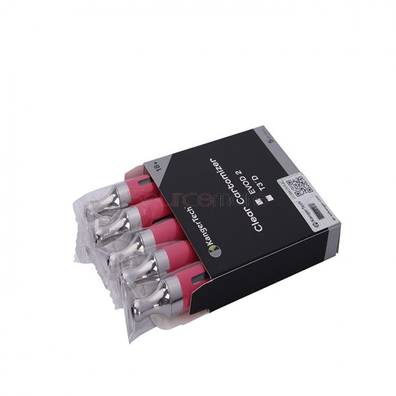 5pcs Kangertech EVOD 2 Clearomizer BDC Pyrex Glass-Pink