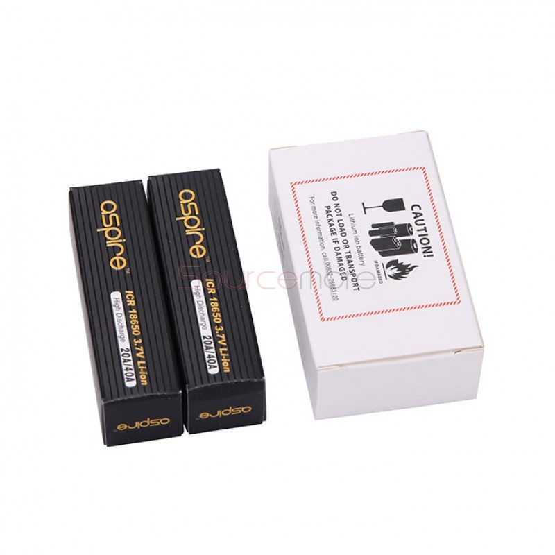 Aspire 18650 Rechargeable Battery 3.7V/ 20A/ 2500mAh 2PCS 
