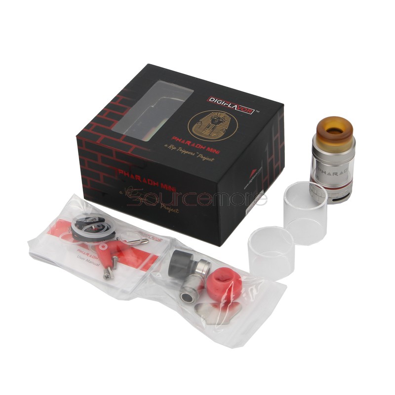 Digiflavor Pharaoh Mini RTA Standard Version Rebuildable Tank Atomizer with 2ml/5ml Capaity-Silver