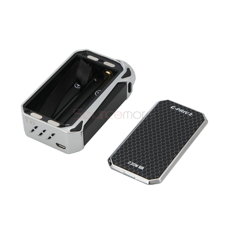 Smok G-PRIV 2 Kit 4.0ml TFV8 X-Baby Tank with G-PRIV 2 230W Mod Powered by Dual 18650 Cells- Silver Black