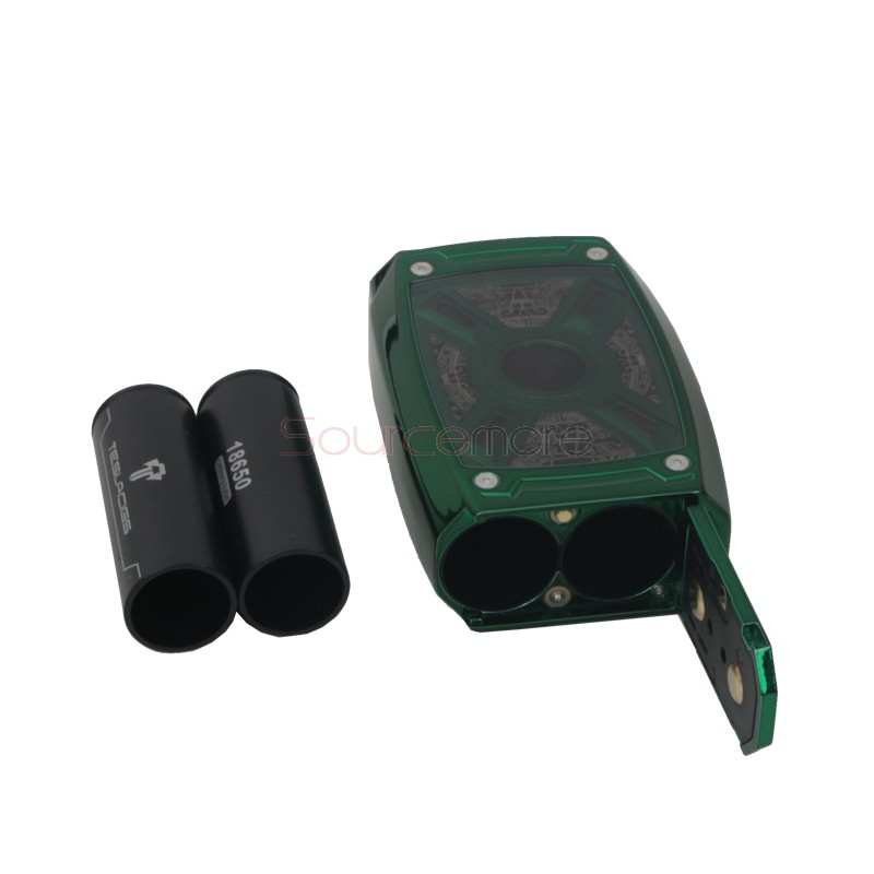 Tesla XT 220W Box Mod with RGB LED Light - Green