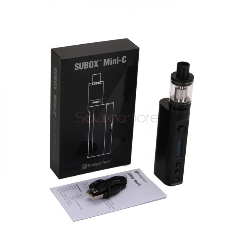 Kanger Subox Mini-C Starter Kit with 3.0ml Protank 5 and 50W Kbox Mini-C Mod Powered by Single 18650 Cell- Black