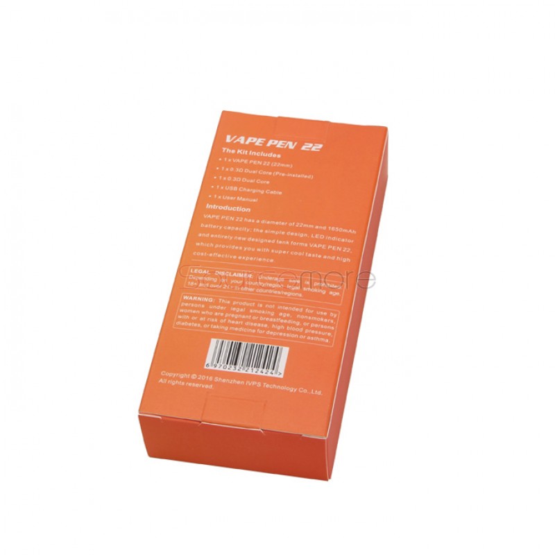 Smok Vape Pen 22 Kit  with Top-filling Design and Powered by built-in 1650mAh Battery - Sliver