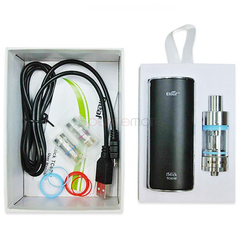 Eleaf iStick 60W Temperature Control Box Mod with OLED Screen with Melo 2 Atomizer Kits - Silver Frame